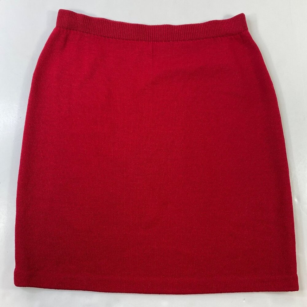 St. John Collection By Marie Gray Womens Red Santana Knit Skirt Size 4